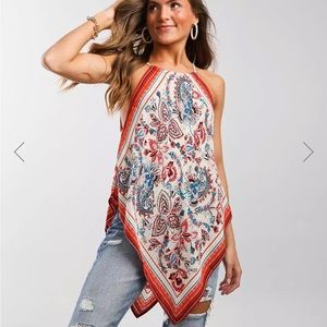 ISO inspired hearts triangle silk blouse from buckle